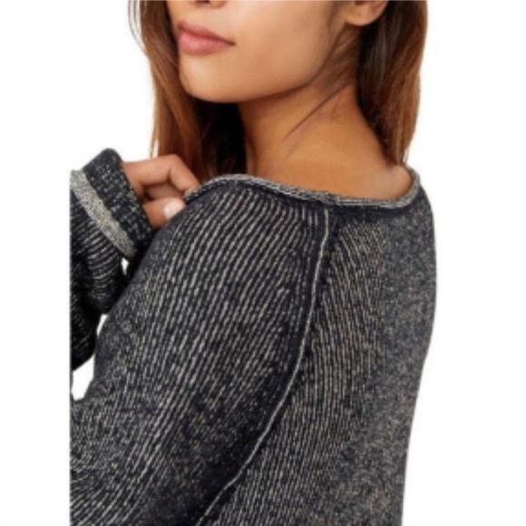 Free People Lenox Ribbed Tunic Sweater in Onyx L - Picture 11 of 15